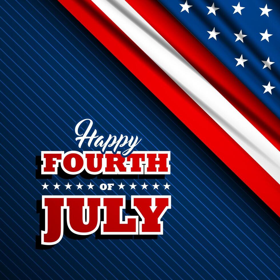 Design illustration of Happy Fourth of July Independence day USA Background vector