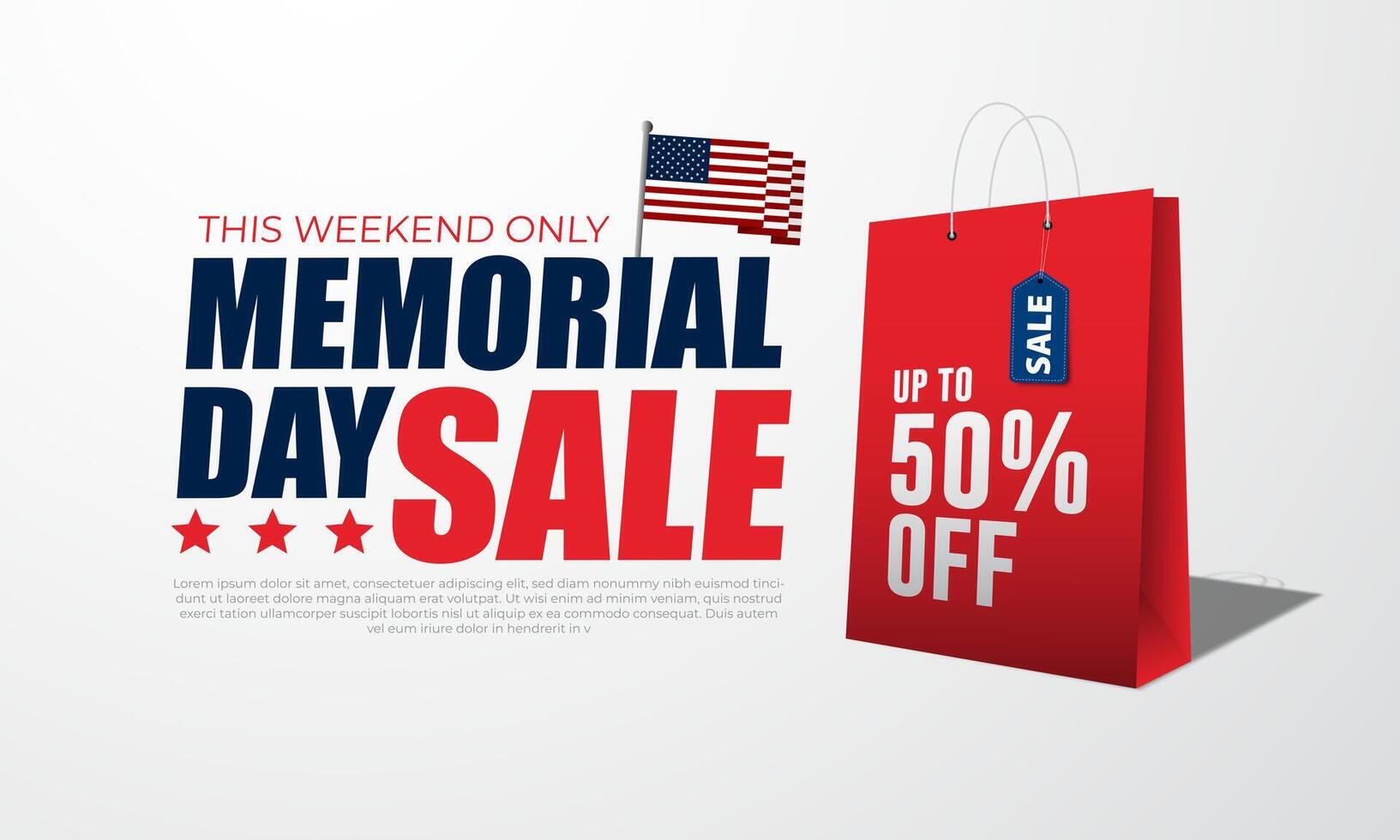 Design Memorial Day Sale Background illustration vector