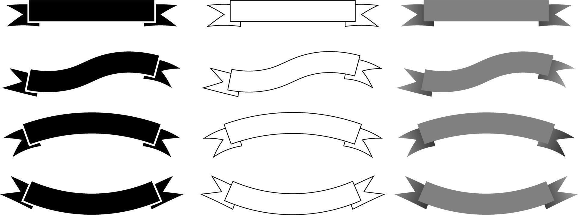 ribbon banners icon set vector