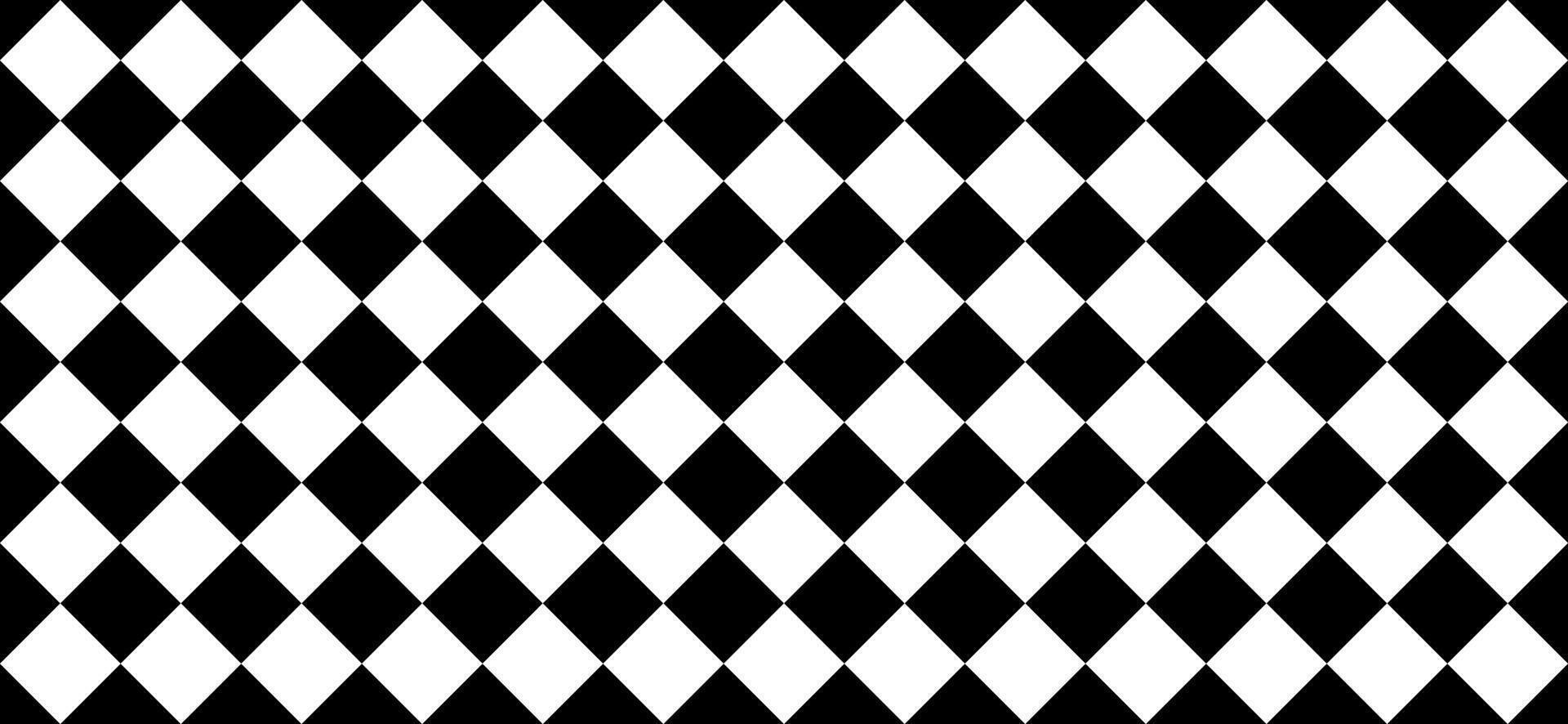 A seamless black and white rhombus diamond pattern arranged in a horizontal grid. The alternating diamonds create a geometric, checkered effect that is ideal for backgrounds, textiles, wallpapers vector