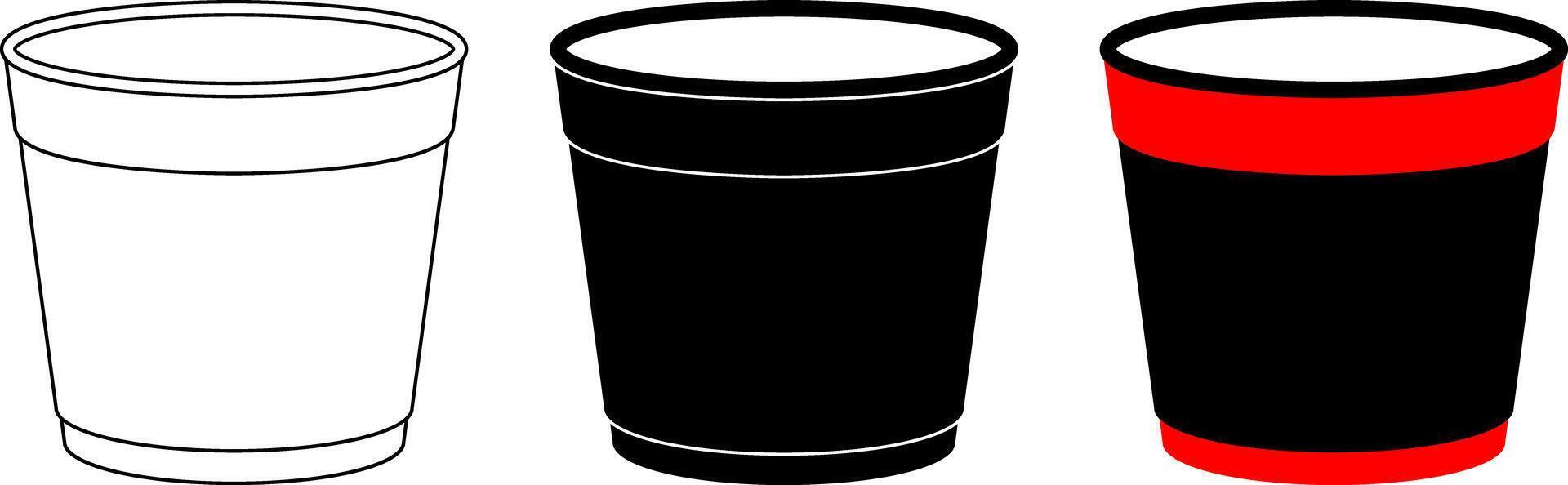 Disposable paper cup icon set vector