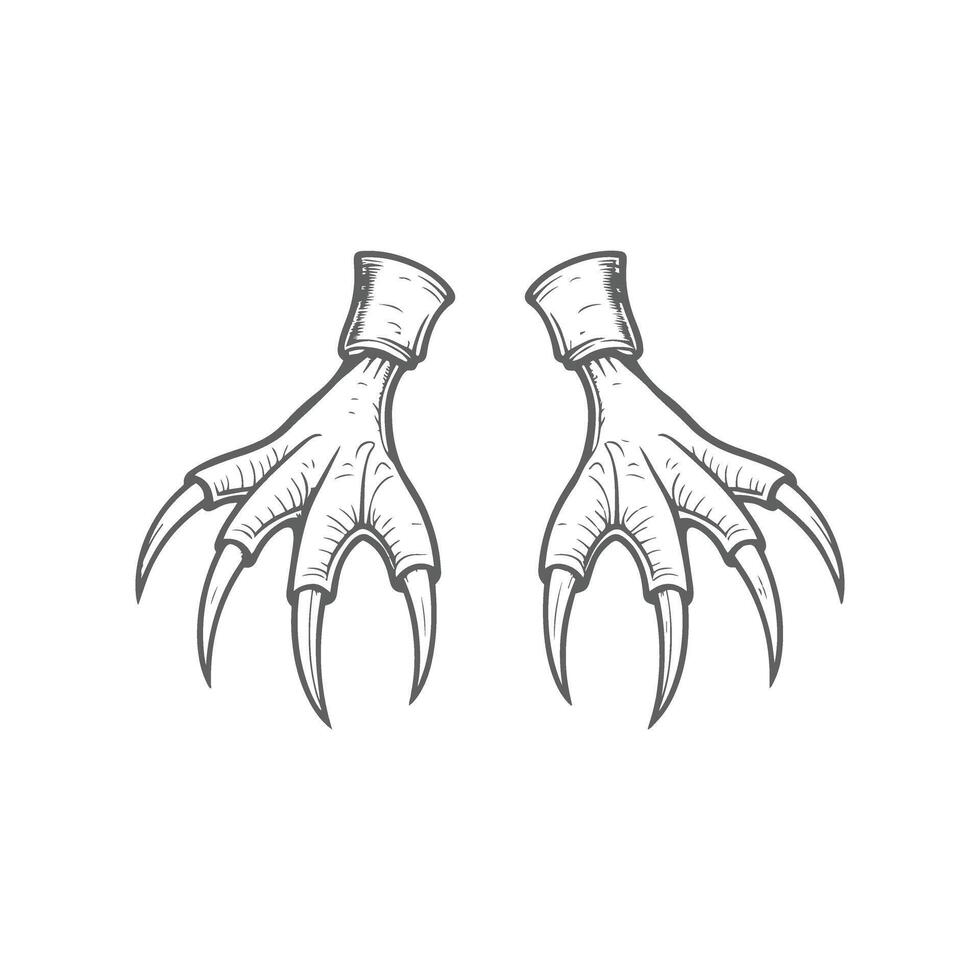 Pair of menacing monster claws design illustration vector