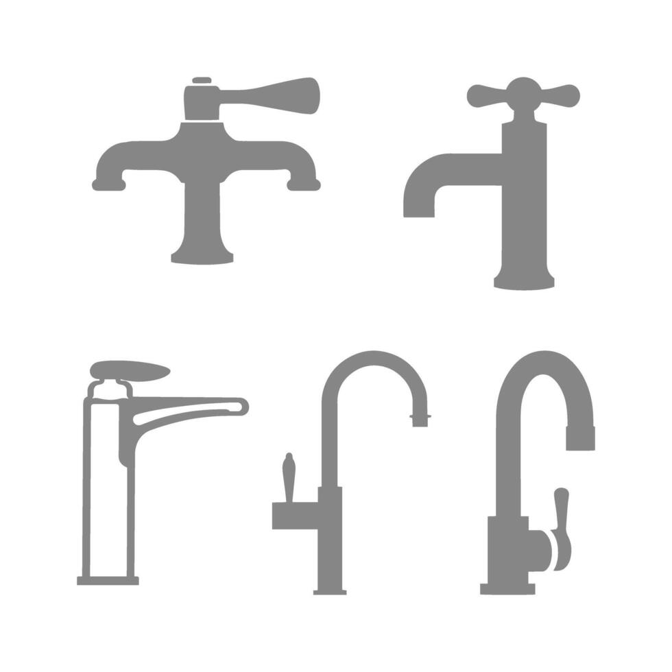 Collection of Vintage Various Faucet Designs Illustration vector