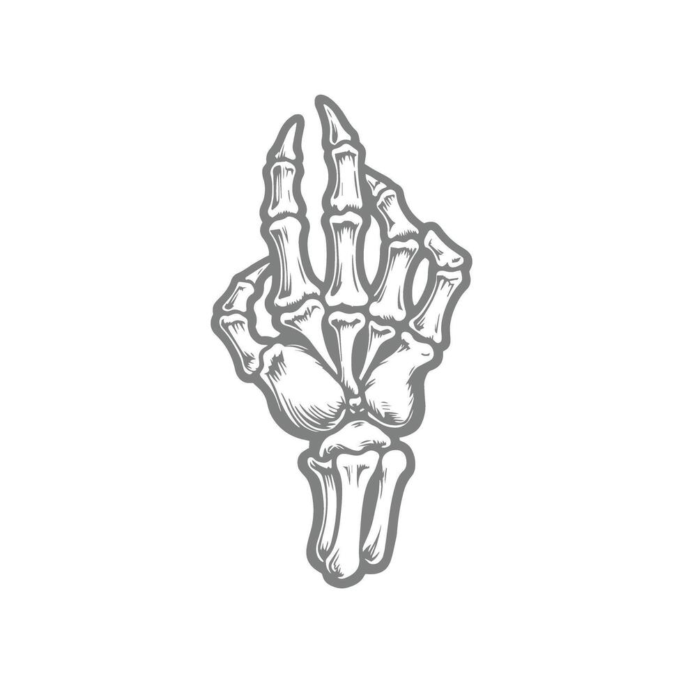Skeleton Hand Gesturing Design Illustration vector