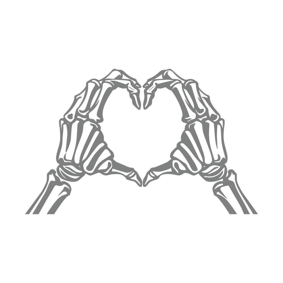 Skeleton Hands Forming a Heart Shape Illustration vector