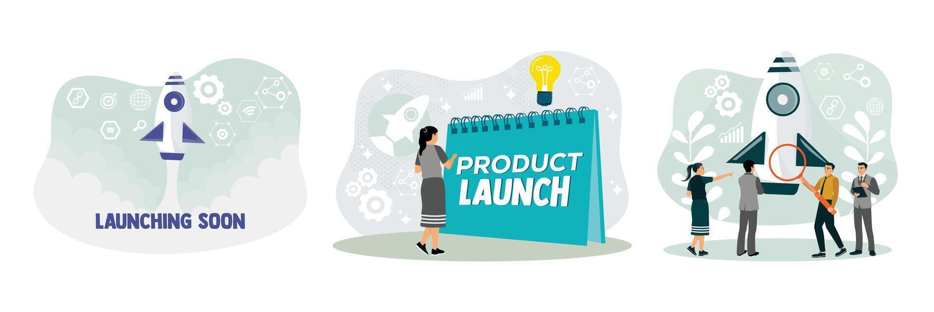 Professional entrepreneurs start business projects with innovation and collaboration. vector
