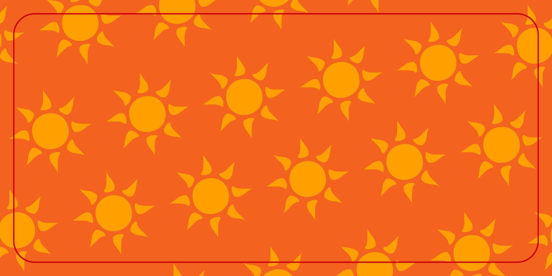 summer pattern with orange background with sun icon. perfect for your design project vector