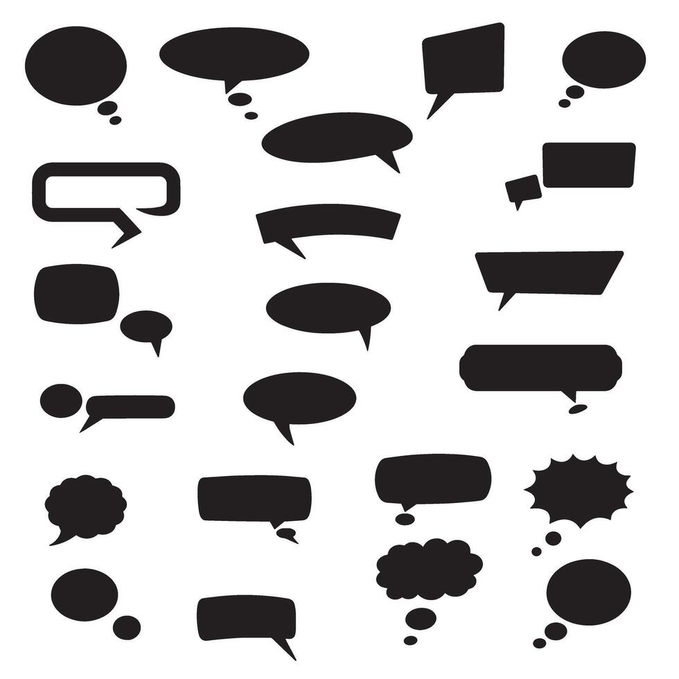 Clean dialogue box element silhouette bundle for web UI art vector