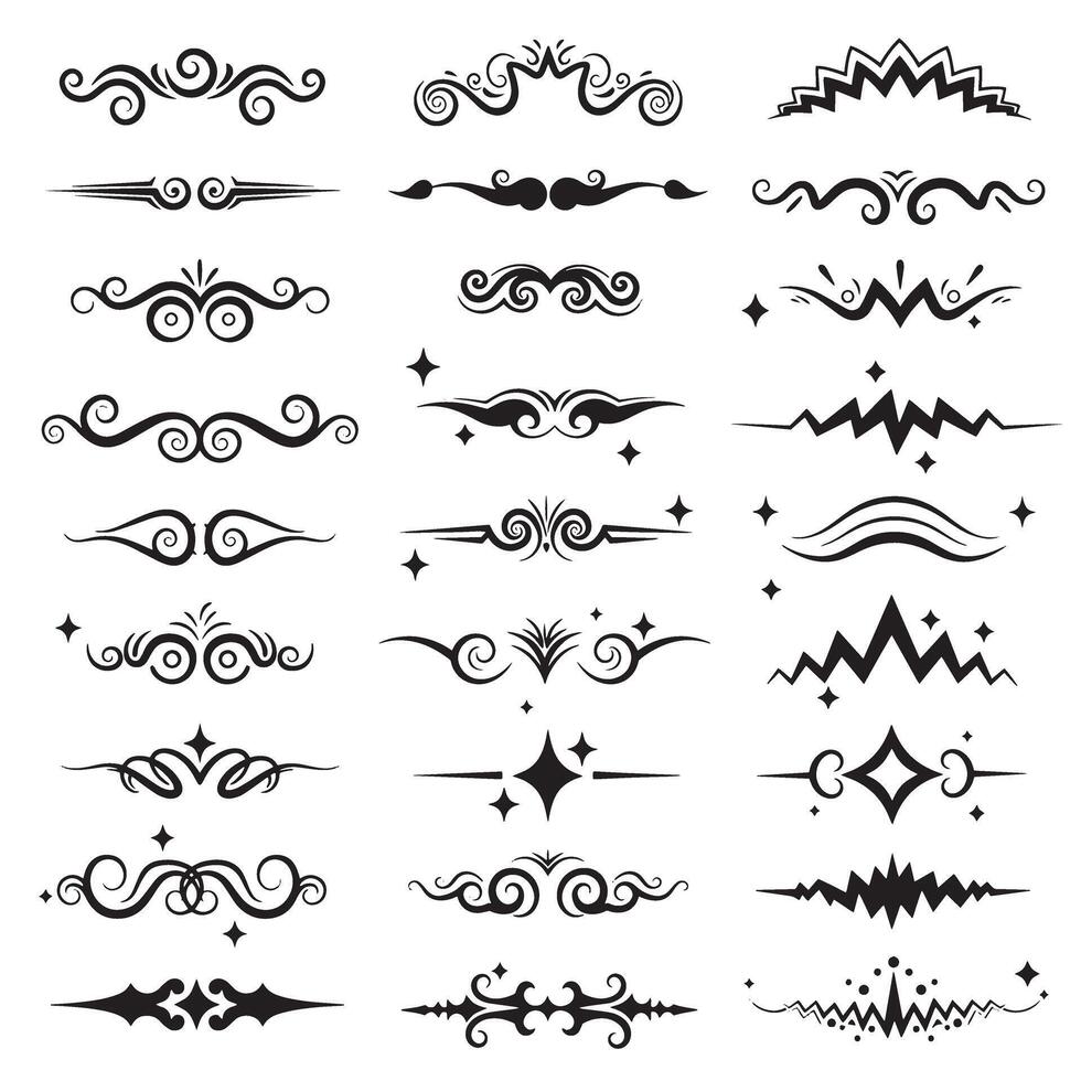 Energy stroke sparkle comic silhouette bundle with dynamic elements for cartoon layout design use vector