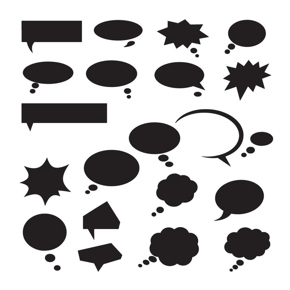 Digital icon dialogue box element silhouette bundle for layouts vector