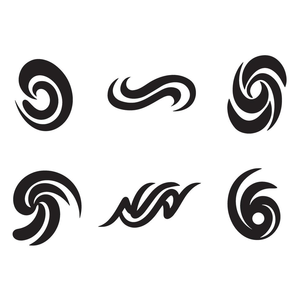 Unique curved Business Symbol silhouette bundle set vector