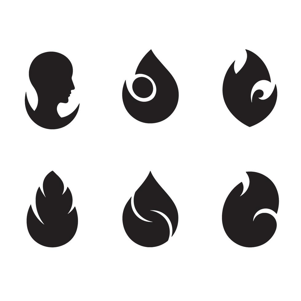 Symbol logo set with curved branding graphics vector