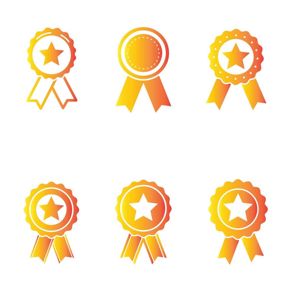 Award ribbons logo badge icon collection featuring creative silhouette artwork for honor design vector