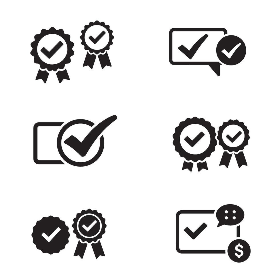 Editable Simple Bold Checkmark Icon Symbol and Silhouette Icon Pack for Downloadable Vectors