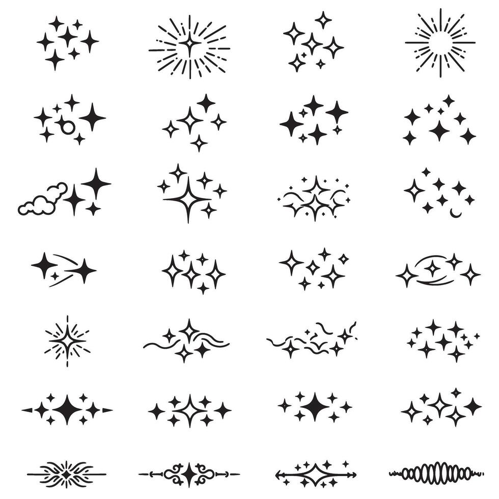 Line sparkle comic bundle silhouette set with layout dividers, pop elements, and burst design strokes vector