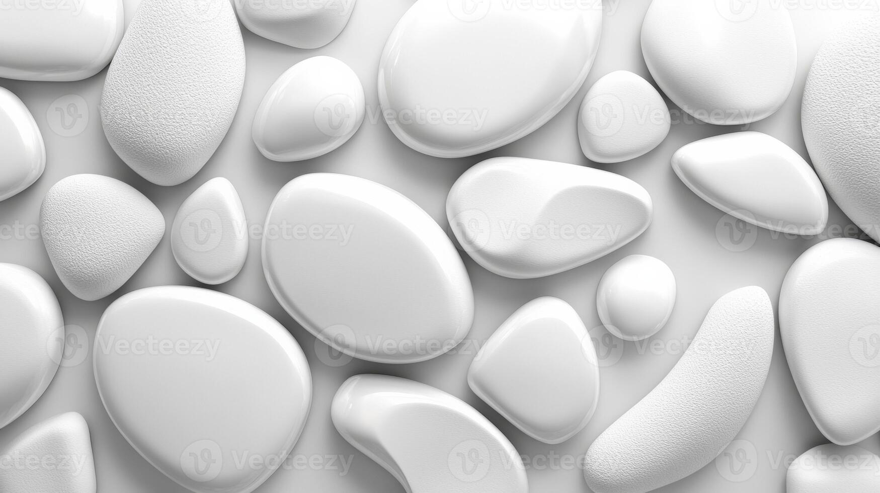White pebbles on a white background photo