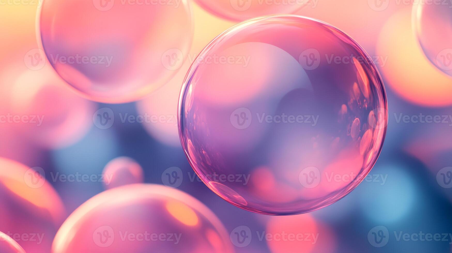 A close up of a bunch of bubbles in a pink background photo