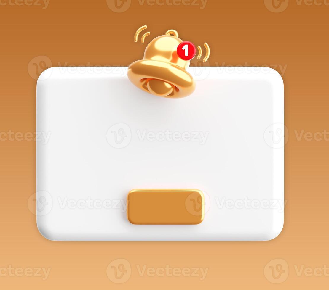 Reminder Notification Pop-up 3D Icon Modern UI pop-up design for apps, reminders, or scheduling tools photo