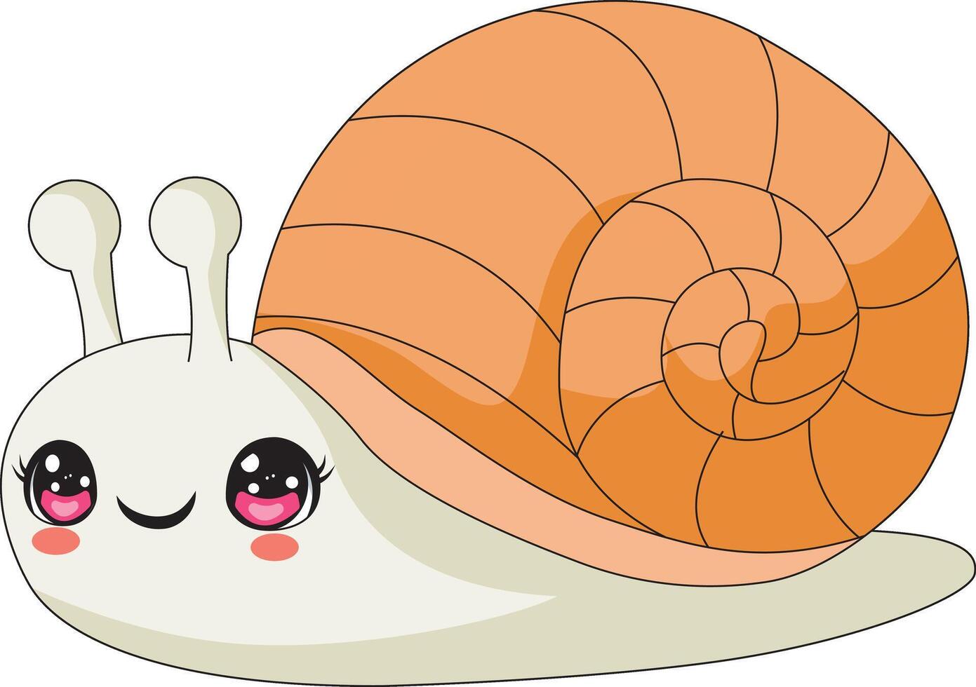 Cute Snail Cartoon Doodle Friendly vector