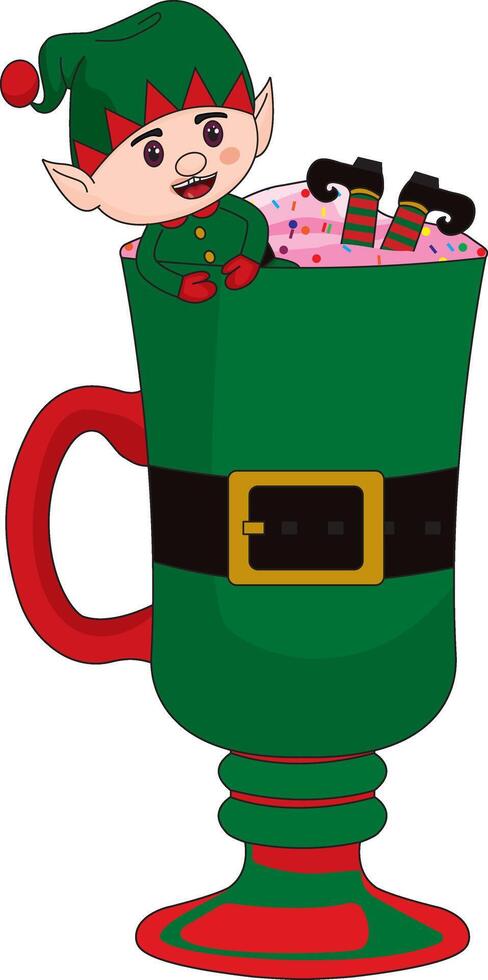 Elf Christmas Drink For Holiday Beverage vector