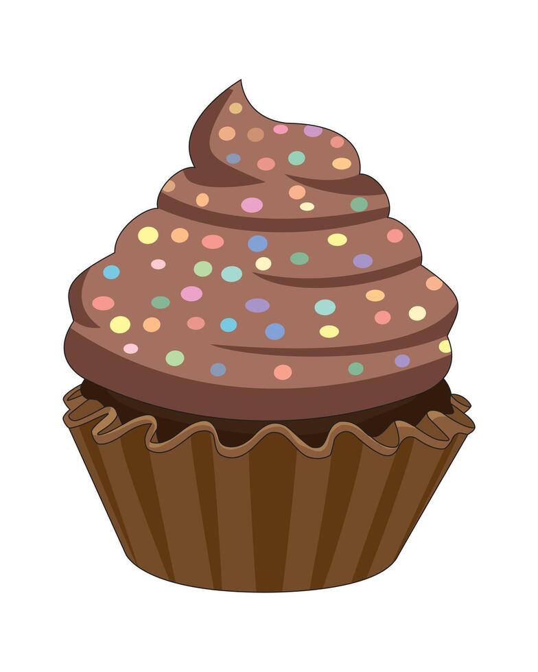 Chocolate Cupcake Sweet Food vector