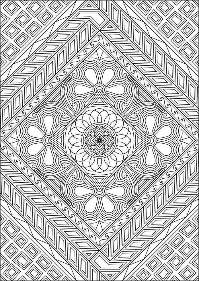 Mandala Coloring Pages For Adult Work Activity vector