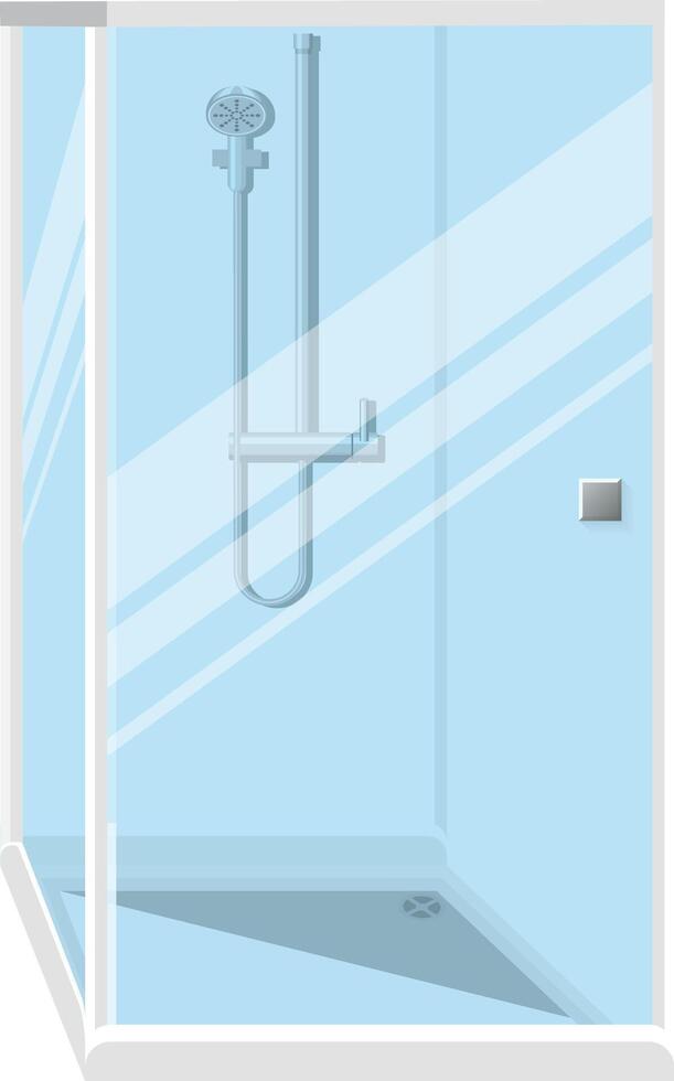 Shower glass cabin with doors isolated illustration vector