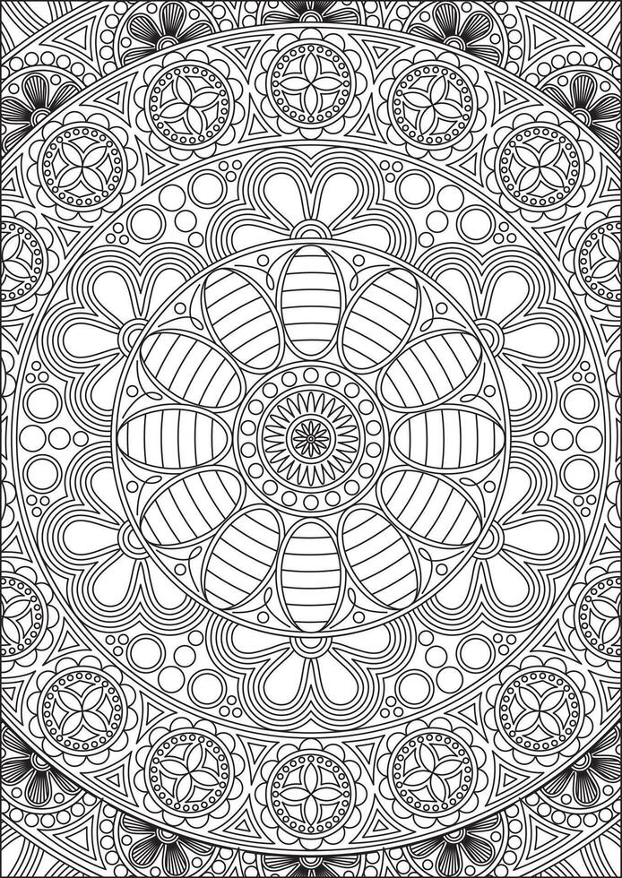 Adult Coloring Page Mandala Abstract Art Zentangle vector