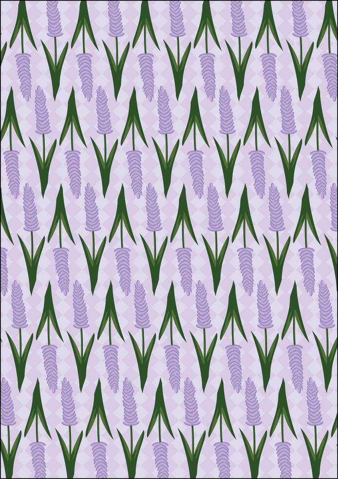 Lavender Flowers Seamless Pattern Bloom Fabric Wrapping Paper vector