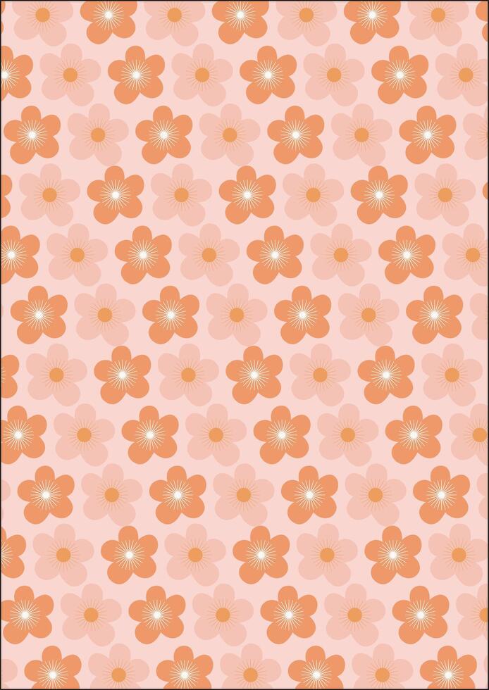 Abstract Flower Pattern Bloom Fabric Wrapping Paper vector