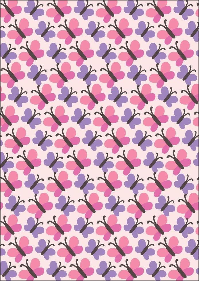 Cute Butterfly Pattern Fabric Wrapping Paper vector