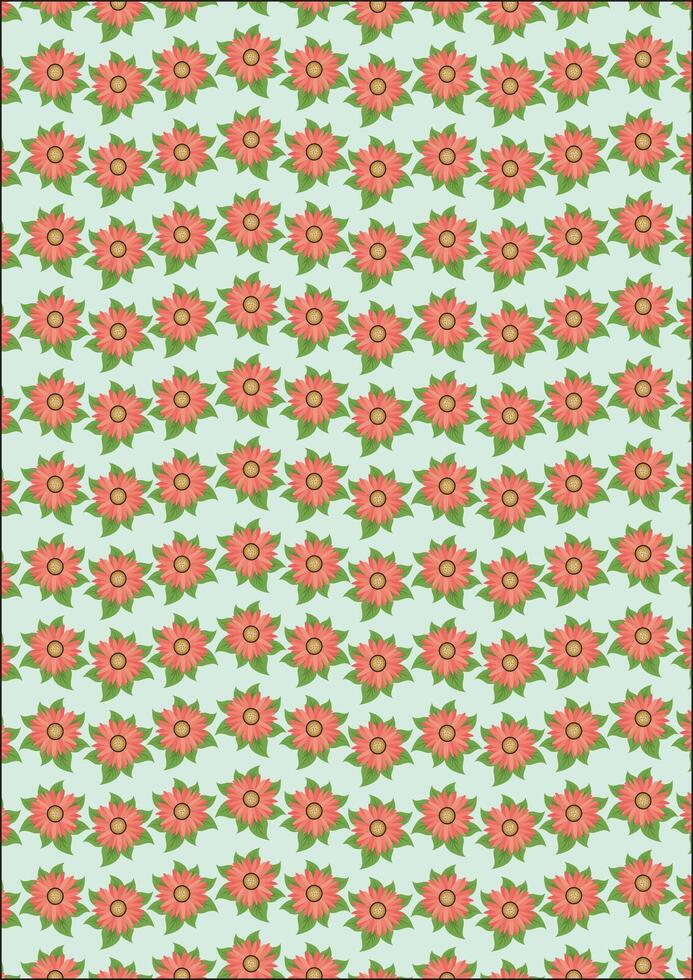Floral bloom pattern flower fabric wrapping paper vector