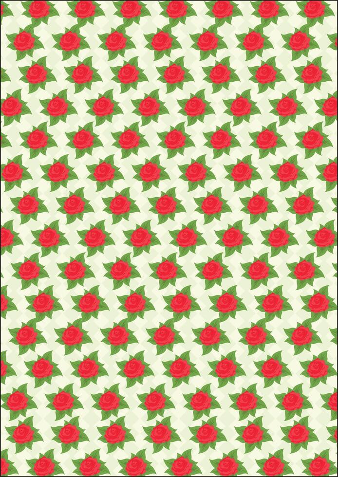 Red rose pattern flower fabric wrapping vector
