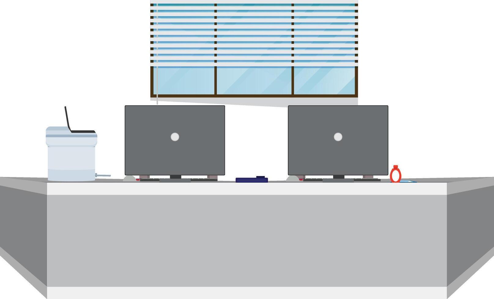 Front View Reception Counter Front Desk vector