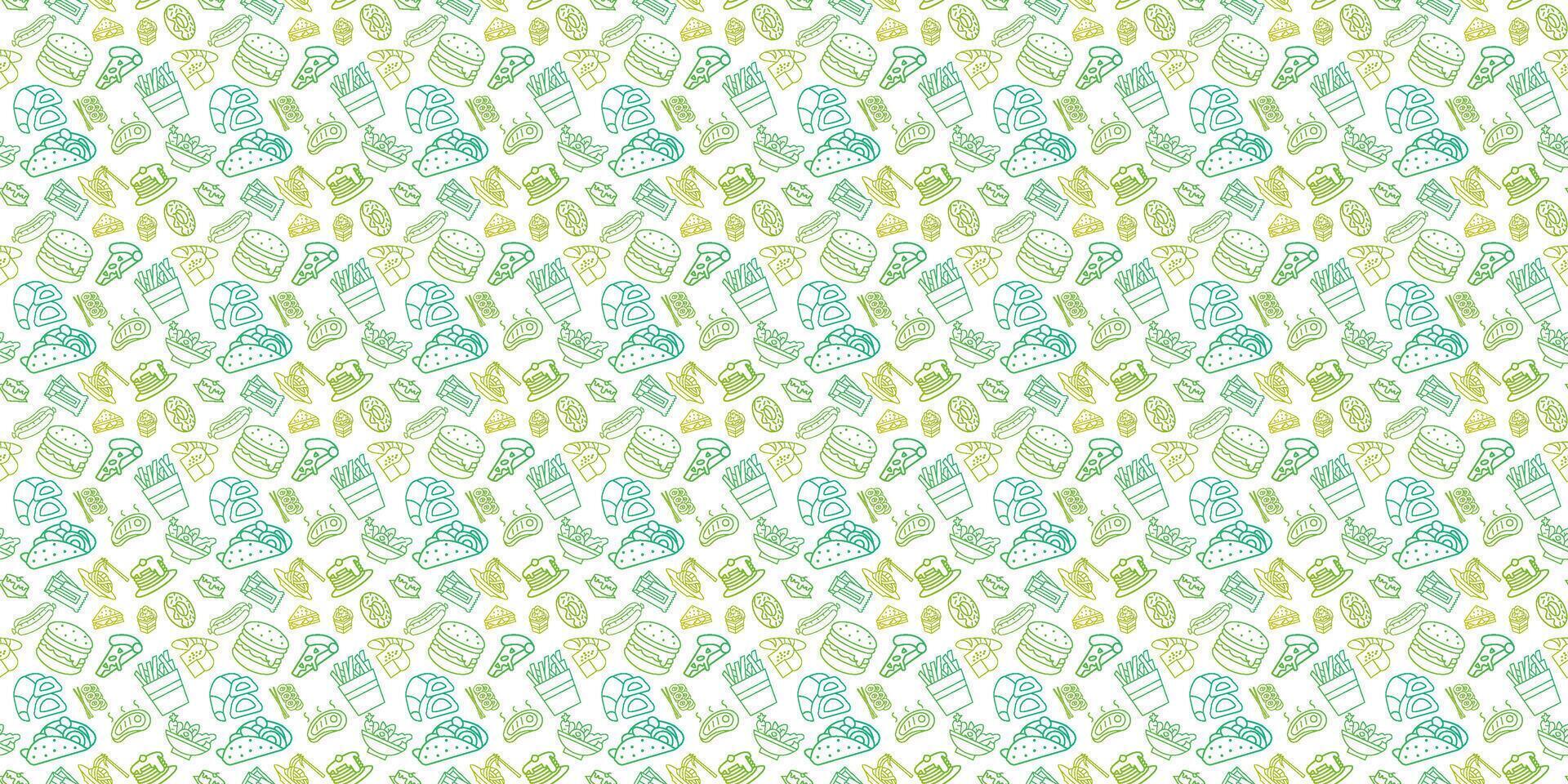 A green and blue pattern with leaves vector