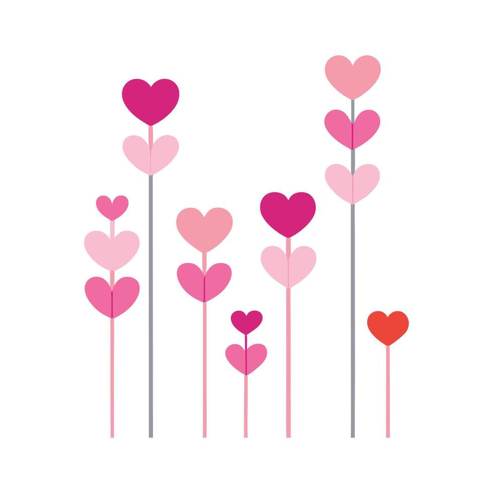 Hearts Blossoming A Valentine's Day Greeting vector