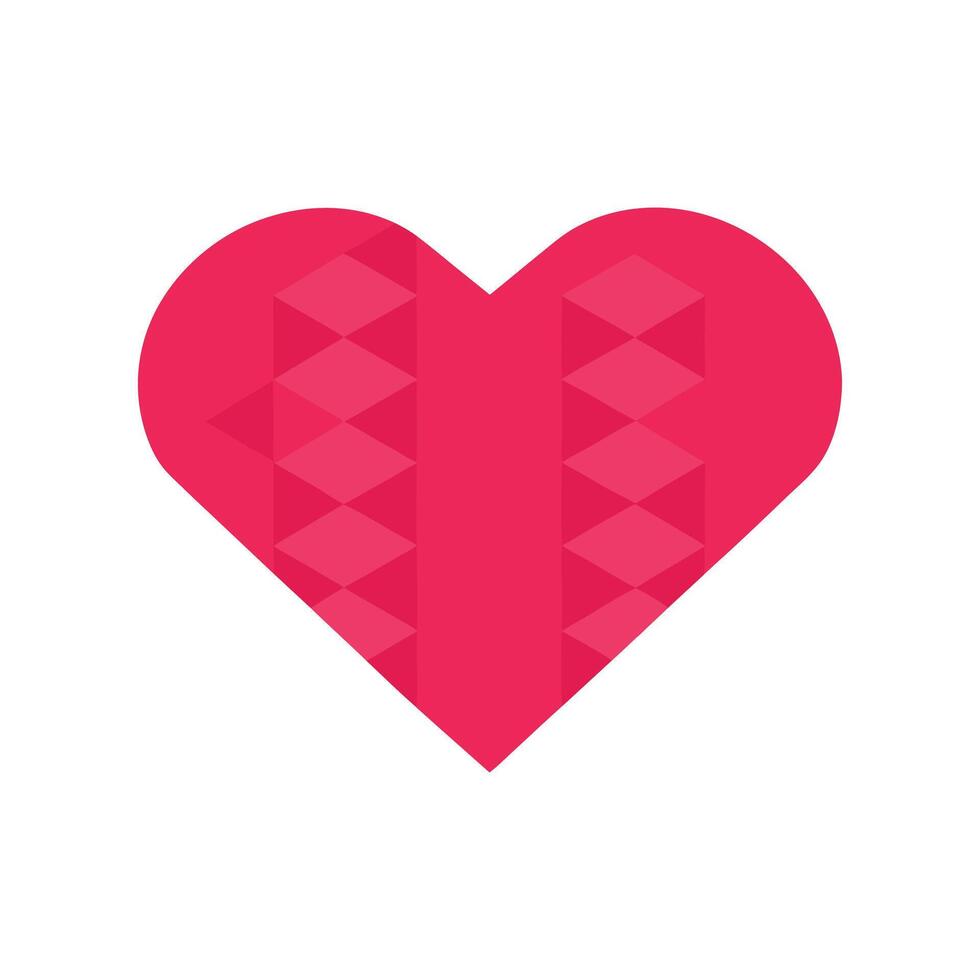 Geometric Pink Heart Icon for Love and Valentine's Day vector