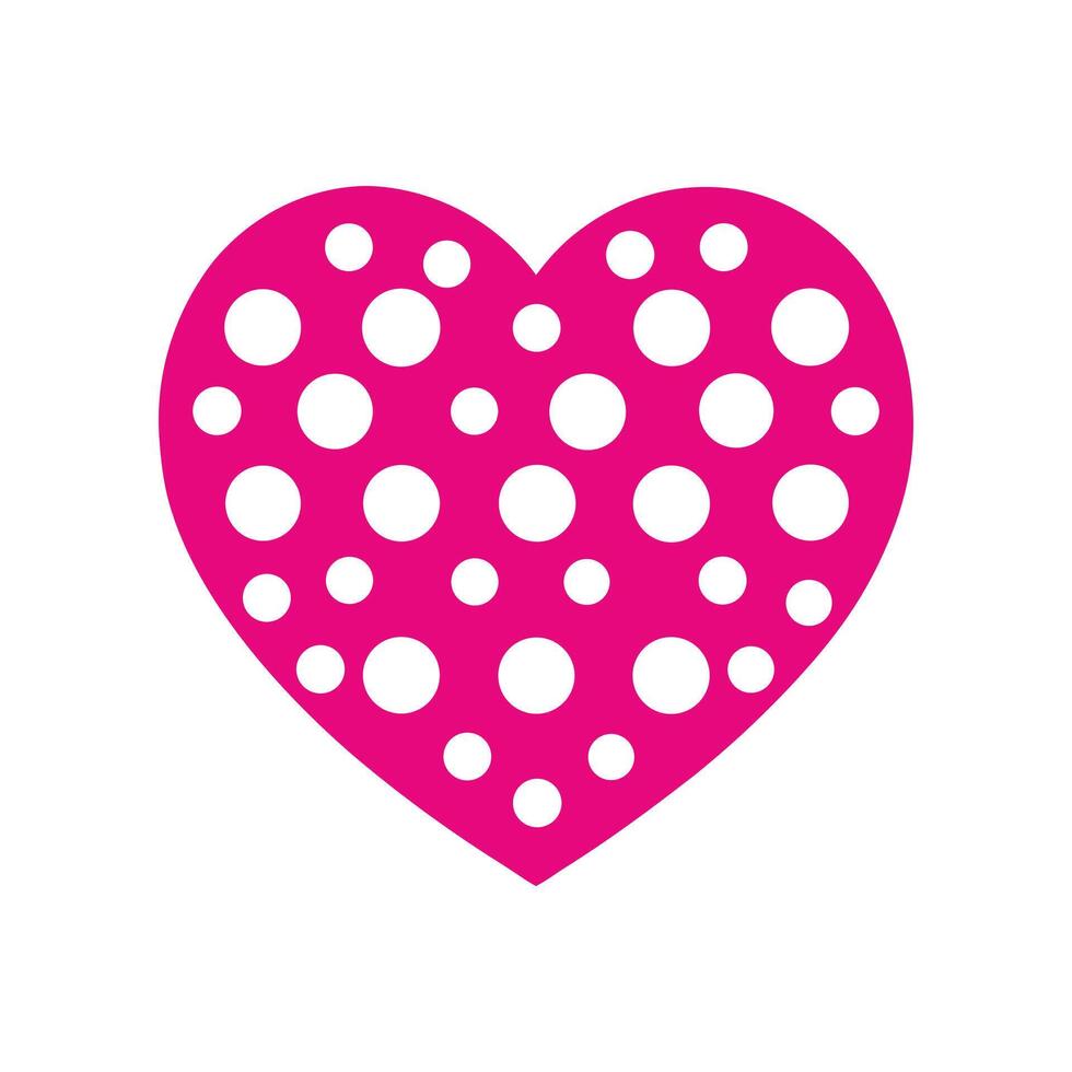 Pink Heart with White Dots vector