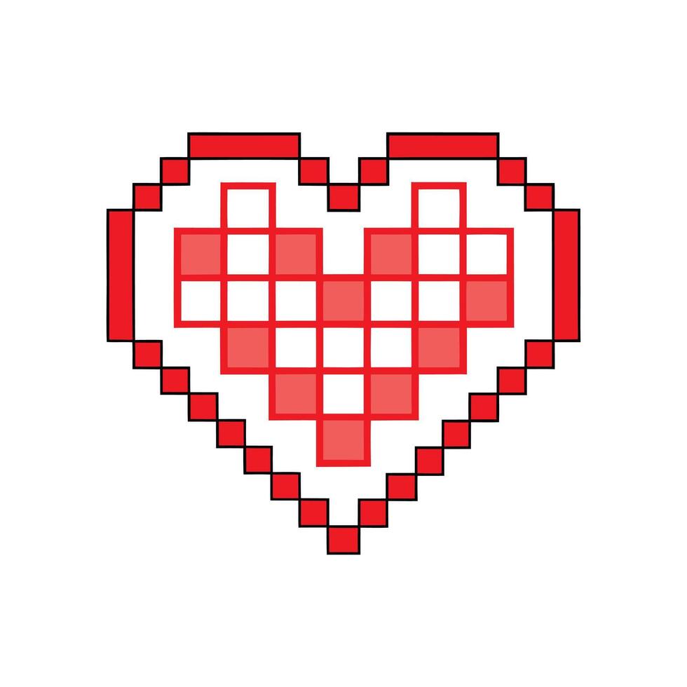 Pixel Heart Icon vector