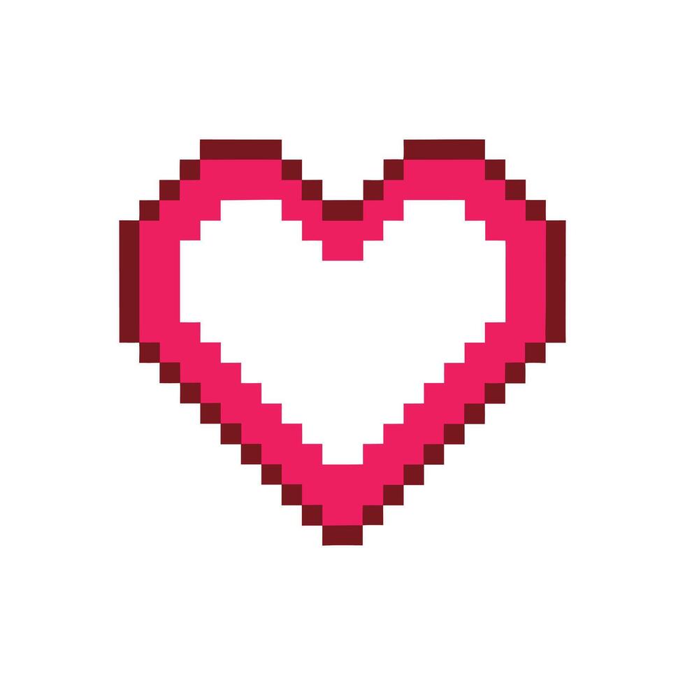Pixelated Pink Heart Icon vector
