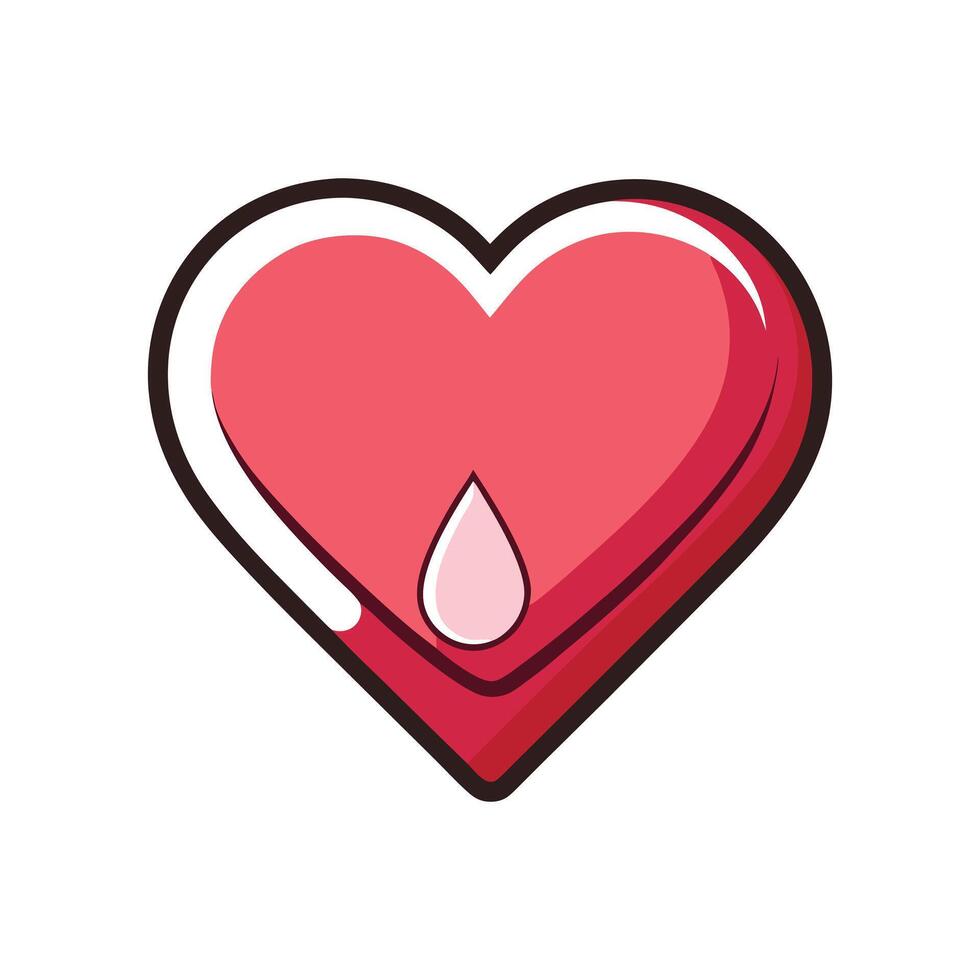 Heart with Drop vector