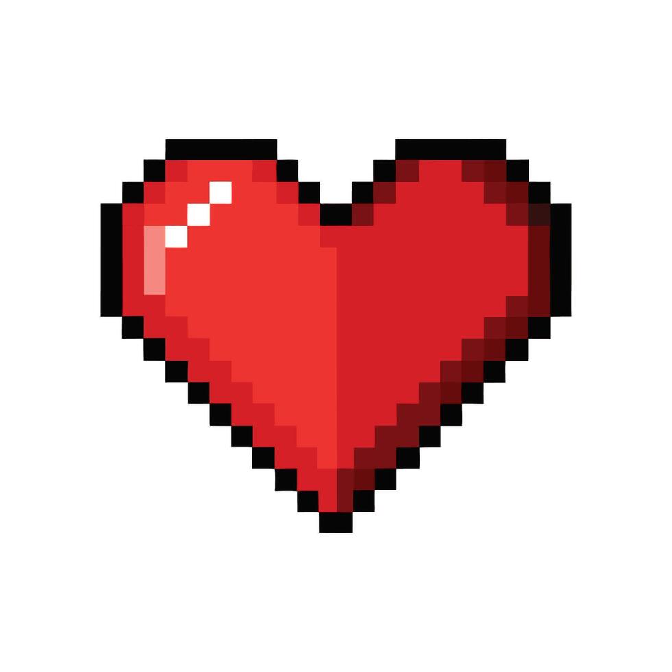 Pixelated Red Heart vector