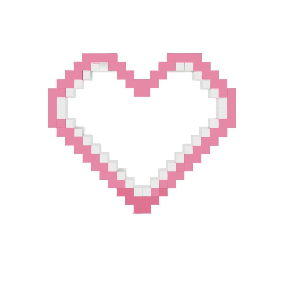 Red Pixel Heart vector