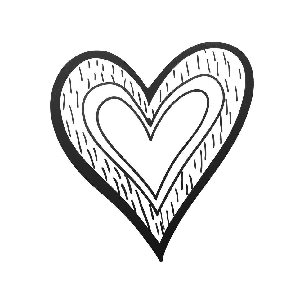 Hand-drawn Heart Sketch for Romance and Love vector