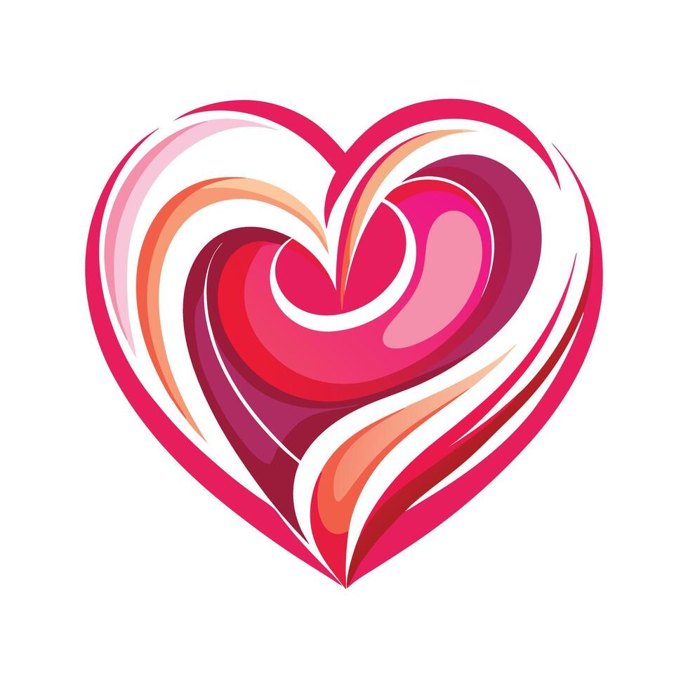 Abstract Swirling Heart Illustration for Valentine's Day Cards and Social Media vector