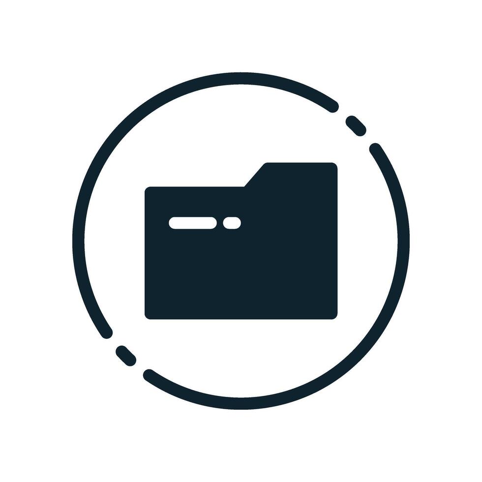 Design Illustration graphic of Document Folder icon with glyph style. Suitable for UI, mobile design, web design, etc. vector