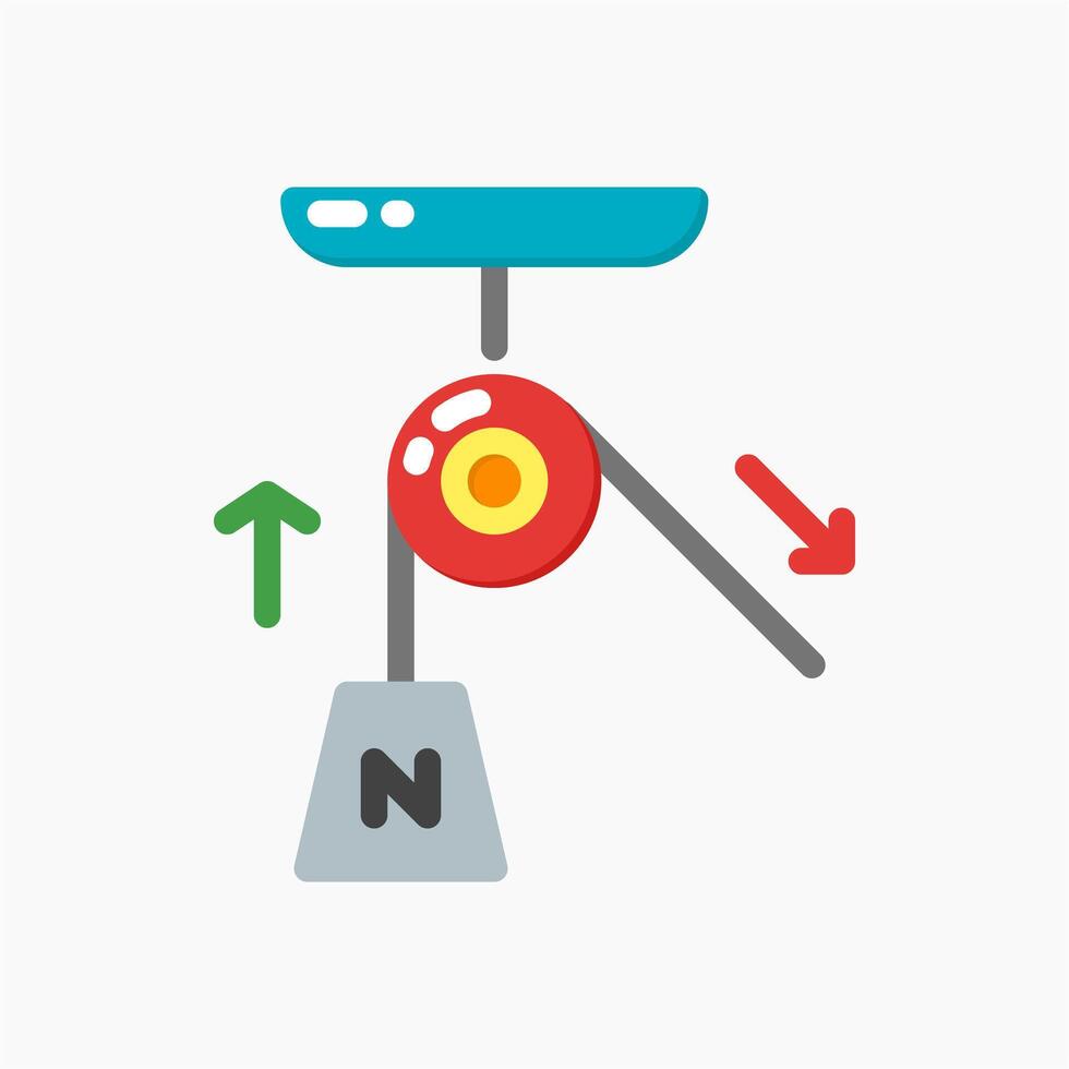 Design Illustration graphic of Single pulley icon with flat style. Suitable for UI, mobile design, web design, etc. vector