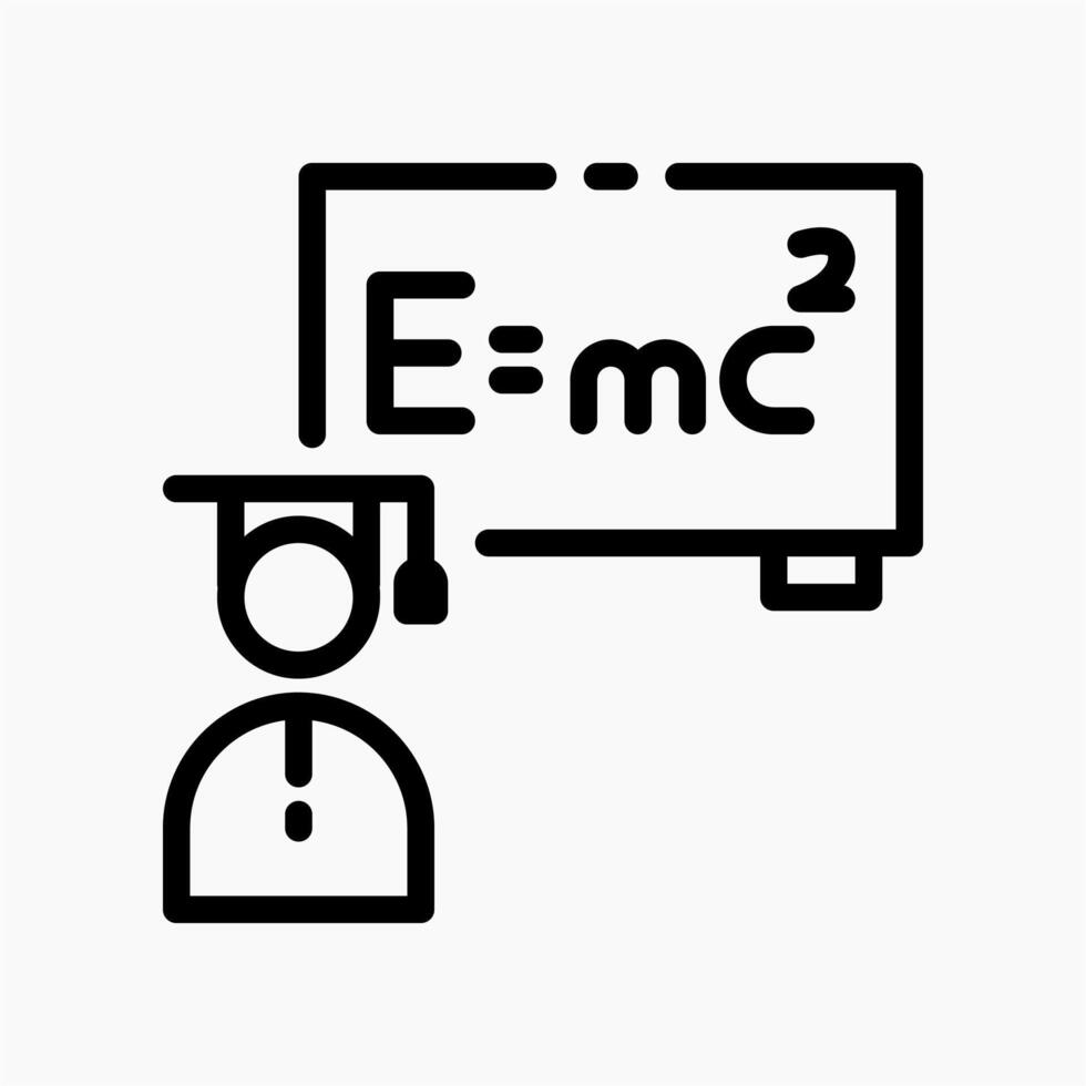 Design Illustration graphic of physics teacher icon with line style. Suitable for UI, mobile design, web design, etc. vector