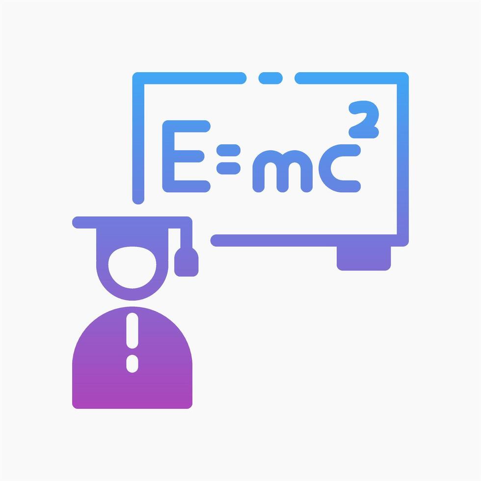 Design Illustration graphic of physics teacher icon with gradient style. Suitable for UI, mobile design, web design, etc. vector