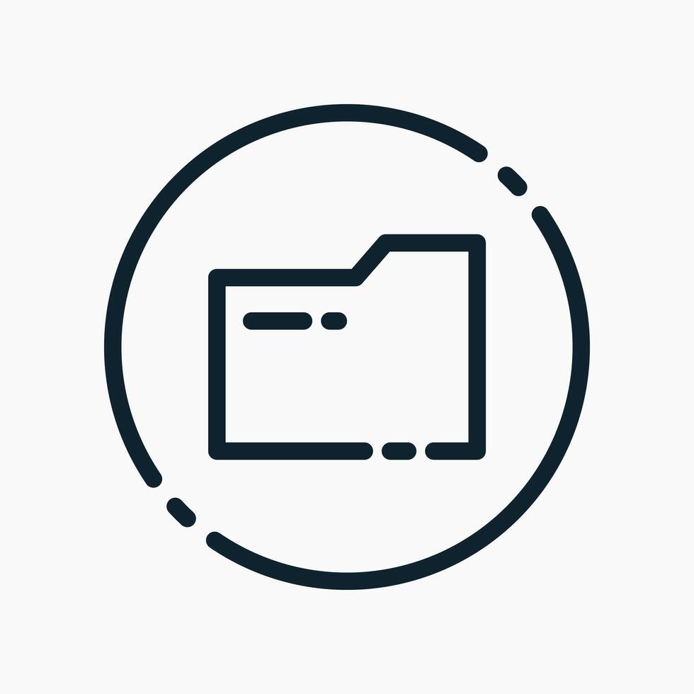 Design Illustration graphic of Document Folder icon with line style. Suitable for UI, mobile design, web design, etc. vector